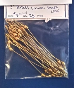 25 Angeln Spinner Wirbel Schaft Draht Messing #7 Wirbel 3" oder 5" - Bild 1 von 3