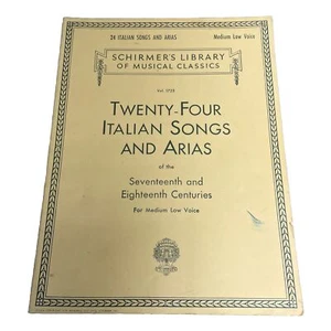 24 Italian Songs and Arias 17th 18th Centuries Medium Low Voice Volume 1723 - Picture 1 of 5