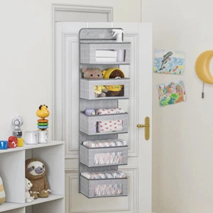 5 TIER OVER THE DOOR HANGING HOOKS ORGANISER STORAGE POCKETS WARDROBE UNIT SHOES - Picture 1 of 31