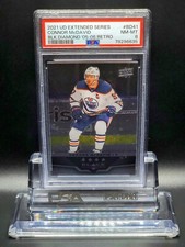 Connor McDavid 2021-22 Upper Deck Extended Series Quad Black Diamond #BD41 PSA 8