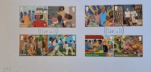 GB 2023 Set commemorativo di francobolli molto fini usati Windrush 75 anni su busta - Foto 1 di 3