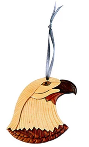 Eagle - Double-sided Wood Intarsia Christmas Tree Ornament - Large Bird theme - Picture 1 of 1