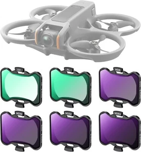 K&F Concept 6-Pack Filters for DJI AVATA 2, UV, PL, ND8, ND16, ND32,ND64 Kit - Picture 1 of 6