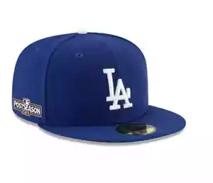 New Era 59Fifty Los Angeles Dodgers Royal 2024 Postseason Patch Fitted Hat7 1/8 - Picture 1 of 4