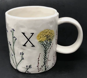 Anthropologie Monogram Mug X Dagny Initial Hand Painted Textured Rustic - Picture 1 of 10