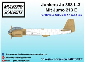 1/72 JUNKERS JU 388 L-3 HIGH SPEED REC RESIN CONVERSION SET MULBERRY SCALE KITS - Imagen 1 de 15