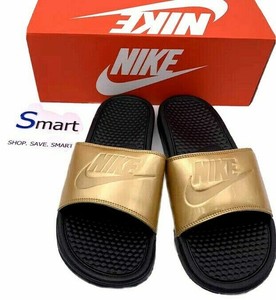 nike benassi gold check
