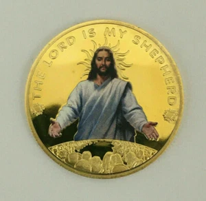 Jesus Christ Religious Gifts Gold Coin Souvenirs Christian Gift Religion - Picture 1 of 6