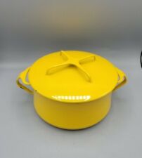 Vintage Dansk Designs Ihq France Yellow Enameled Pot w/ Lid Kobenstyle 2 Qt