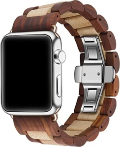 Wooden Apple Watch Band (Sandal + Maple--42/44/45mm) for Series 7,6,5,4,3,2,1 - Picture 1 of 7
