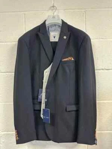 MARC DARCY Herren Anzug MAX Navy BROMLEY Stone/Grey Kariert Kontrast Taille 3-teilig - Bild 1 von 6