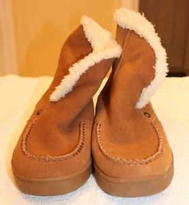 Bob's by Skechers Plush Foam Cozy High "Chestnut" Suede Ankle Boots size 7.5 - Picture 1 of 12
