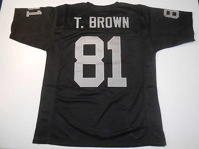 UNSIGNED CUSTOM Sewn Stitched Tim Brown Black Jersey - M, L, XL, 2XL