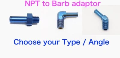 AUTOBAHN88 NPT Male to BARB Straight / 45 / 90 Degree Adapter Fuel Car Alloy Fitting