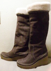 Juicy Couture Brown Wedge Knee High Boots Size 7M - Picture 1 of 17
