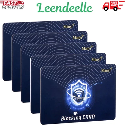 5Pcs RFID Blocking Card, Protection Entire Wallet and Purse Shield, blue - Image 1 of 4