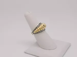 Lagos Sterling Silver & 18k Yellow Gold Bold Fluted Ring - Size 7 - Picture 1 of 9