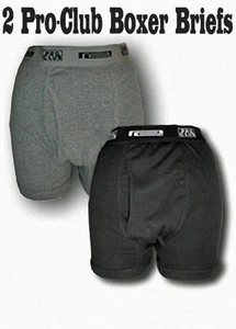 2 New PROCLUB men's underwear Boxer Briefs Pre-Packed PRO CLUB Size 2X Large - Picture 1 of 2