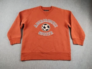 Abercrombie & Fitch Sweatshirt Soccer Youth Large Orange Soccer Logo Embroider - Picture 1 of 19