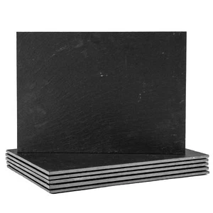 6x Linea Rectangular Slate Placemats Rustic Natural Table Mats 35 x 25cm Grey - Picture 1 of 6