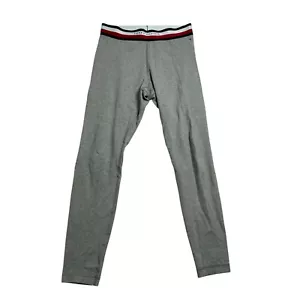 Tommy Hilfiger Leggings Womens Medium M Grey Striped Flag Stretch Tight Cotton - Picture 1 of 8