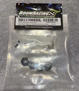 5mm Black Alum Wheel Hex Adaptors w/Hardware (4) 113008BK Tamiya/TT01/TT02 - Picture 1 of 3