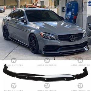 BRABUS Style Gloss Black Front Lip for Mercedes-Benz C63S AMG W205 C205 SEDAN - Picture 1 of 7