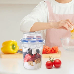 Breakfast Cereal On The Go Cups With Spoon And Fork Containers - Portable - Picture 1 of 11
