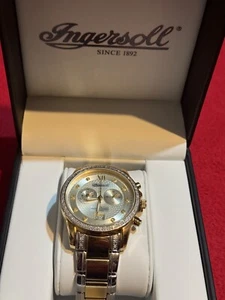 INGERSOLL DIAMOND WATCH IG0145DC NUMBER 33529 18 CARAT GP NEW - Picture 1 of 6