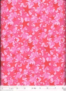 Quilters Spectrum - Pink Stars - NEW Quilt Fabric - Half Yard - Picture 1 of 1