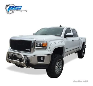 BLACK PAINTABLE Pocket Rivet Bolt Fender Flares 14-15 GMC Sierra 1500 FULL SET - Picture 1 of 3