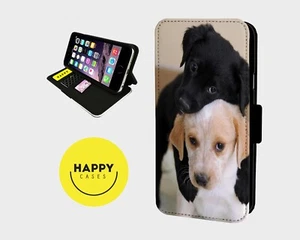 SÜSSE LABRADOR WELPEN - Kunstleder Klapp Handy Hülle Cover - iPhone/Samsung - Bild 1 von 5