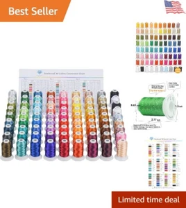 Polyester Embroidery Thread 80 Spools 500M Compatible with Janome & R-A for P... - Picture 1 of 7
