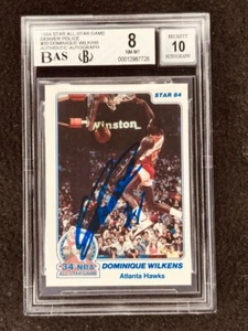Dominique Wilkins signed Hawks 1984 Star All-Star Rookie Card grade BGS 8 10 BAS - Picture 1 of 2