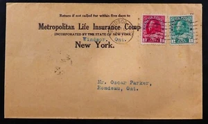 *Kengo* Estampilla de Canadá #104 #106 en portada 1917 Windsor, no en Nueva York matasellos @530 - Imagen 1 de 2
