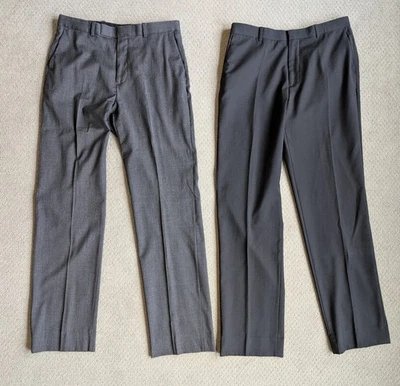 Lot Of 2 INC International Concepts Mens Wool Dress Pants 32x34 Gray And Black - Image 1 of 4