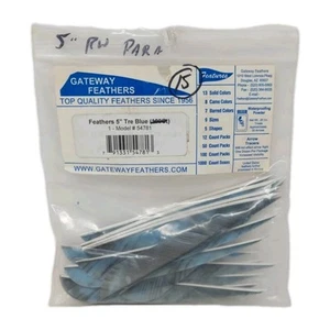 15 Count Gateway Feathers 5" Right Wing: Parabolic Camo Tre Blue 500RPTBL - Picture 1 of 3