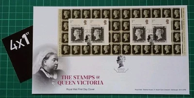 2025 Stamps of Queen Victoria Penny Black x4 1st Booklet FDC London Pmk - Image 1 of 2