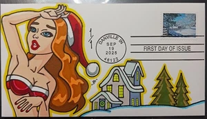2025 Winter Landscapes First Day Cover~ Hand Drawn Colored 1/1~ Swimsuit  - Picture 1 of 2