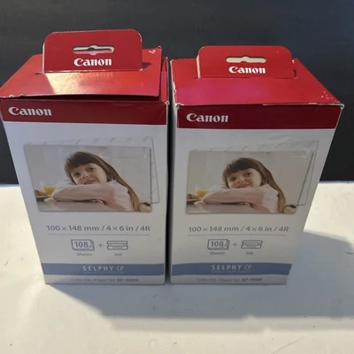 Juego de papel Canon KP-108IN Selphy CP 4x6" 108 hojas y 3 cartuchos de tinta ~ 2 cajas nuevas Foto 1 de 4
