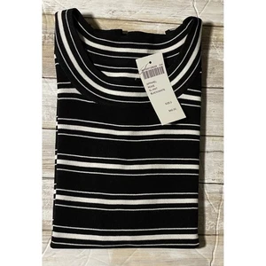 Chicos Design schwarz-weiß gestreiftes ärmelloses Strick-Tanktop Damengröße 2 (US 12) - Bild 1 von 6