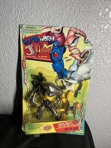 Vtg 1994 Playmates Earthworm Jim HENCHRAT & EVIL CAT Figure *New Old MOC SEALED - Picture 1 of 10