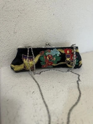 De Colección Bolso de Mano de Noche con Cuentas de Satén Lentejuelas Bolso sin asas Cadena Correa Bolso Foto 1 de 4