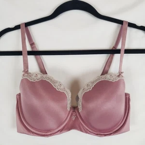 Sujetador Demi Forrado Victoria's Secret Dream Angels 32DD Estrás Satinado Lila - Imagen 1 de 11