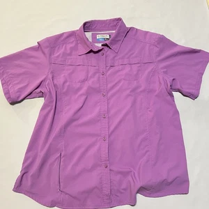 Magellan size 2X fishing gear short sleeve button up purple shirt  - Picture 1 of 7