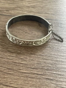 Ancien bijoux bracelet d'enfant en argent massif art nouveau art déco - Foto 1 di 4