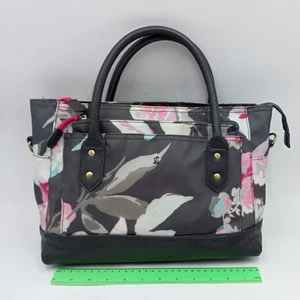 Joules Grey with Floral Coated Tote Bag Handbag Size 39x24x15 cm - Picture 1 of 16
