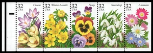 US Scott # 3029a (3025-3029), Garden Flowers, (5) 1996 32¢ Stamps, MNH - Picture 1 of 1