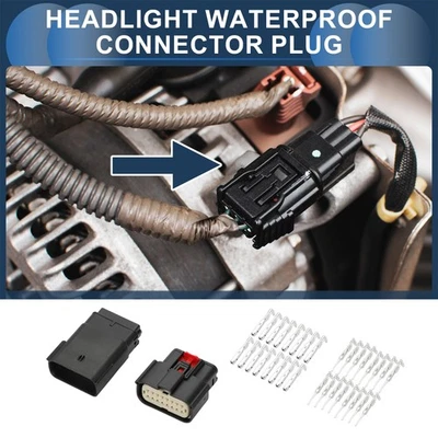 16 Pin Headlight Waterproof Connector Plug for Ford Mondeo 1 Set Plastic Copper - Image 1 of 4
