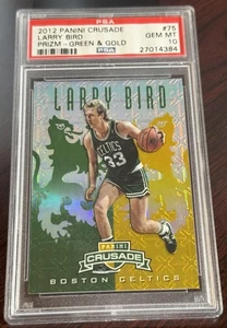 Larry Bird #75 Panini Crusade Green Prizm Refractor 2012/25 PSA 10 POP 5 - Imagen 1 de 3